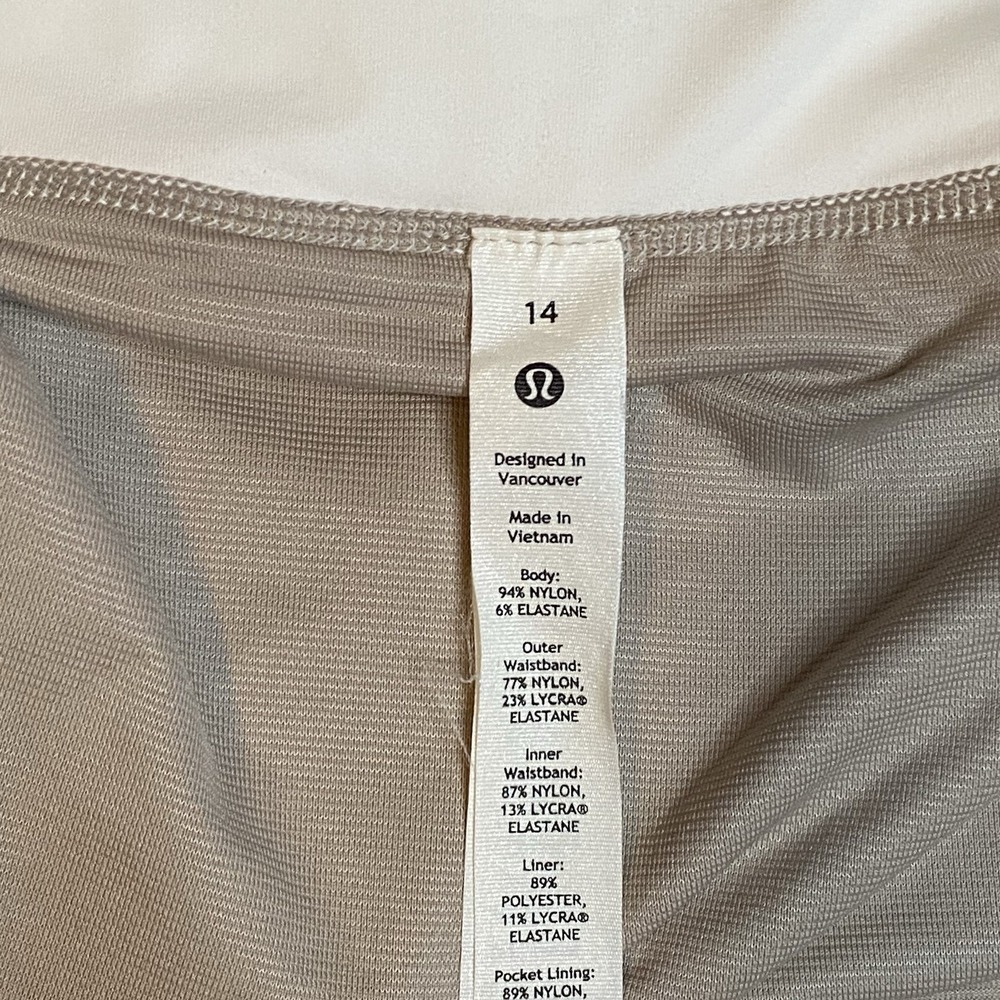 LULULEMON Womens Speed Up Lined Stretch Running Pocket Shorts White Sz‎ 14 - Picture 10 of 11